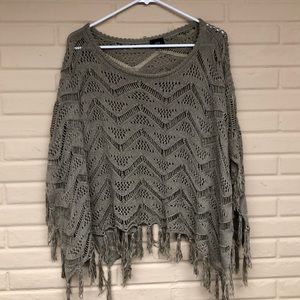 Beige Layering Poncho